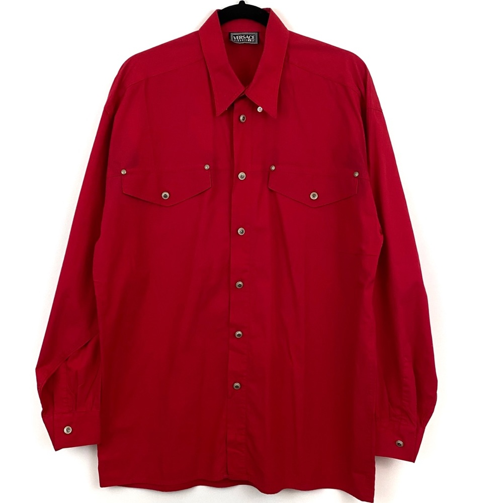 Vintage Versace Men's Size L Button Front Shirt